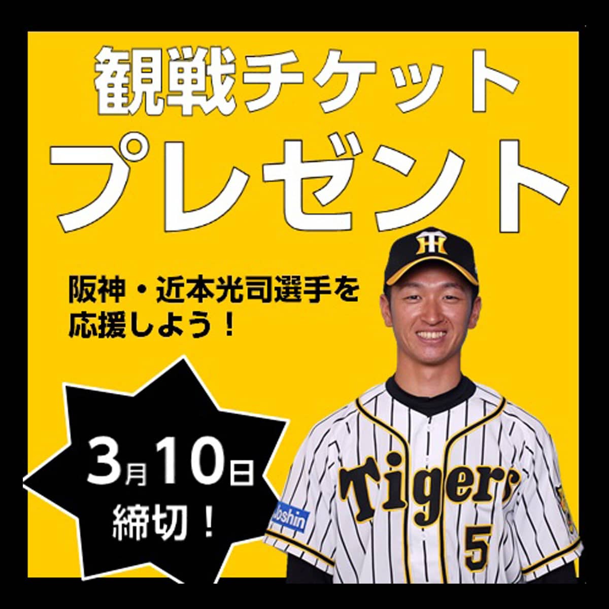 近本選手（阪神）観戦チケットプレゼント開催中止 淡路島淡路市の限定